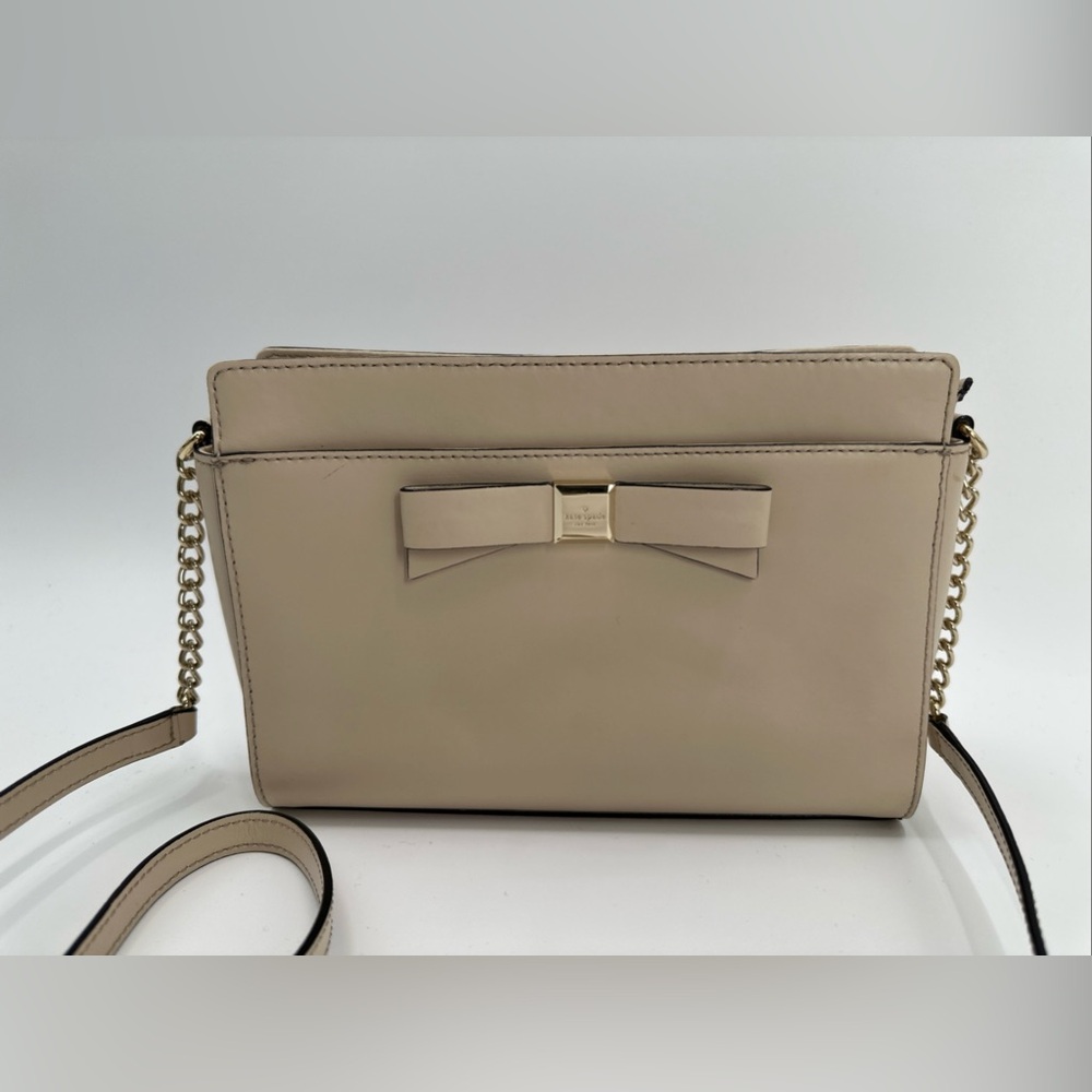 KATE SPADE taupe leather crossbody handbag LIKE NEW!!